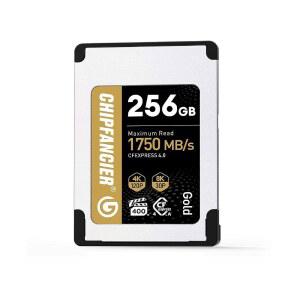 칩팬시어 256GB CFExpress 4.0 타입 A 카드 최대 1750MB /s 읽기 속도 및 쓰기 4K /8K 비디오 녹화용 메모리 카드, 소니 알파 FX 카메라 골드 지원