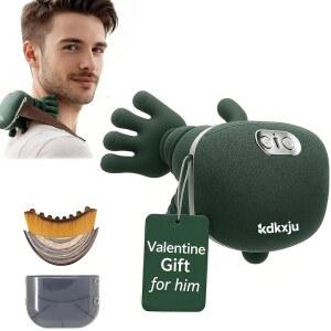 를 위한 열이 있는 kdkxju 넥 마사지기 무선 심부 조직 바이오닉 시아츠 손목 및 어깨 가정용 4D 전동 백 여성 남성용 발렌타인 선물