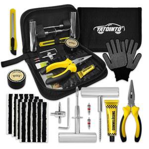 플러그가 있는 야티노 플랫 타이어 수리 키트, 차량, 자동차, 오토바이, 트럭, SUV, RV, ATV, UTV, 트랙터, 트레일러용 33PCS 긴급 플러그 키트 헤비 듀티