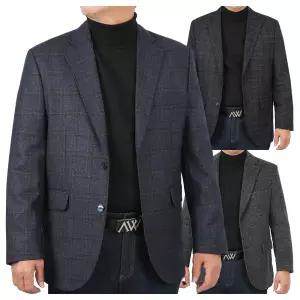 남자 겨울 베이직 체크 옆트임 정장 콤비자켓 HS-COW-4