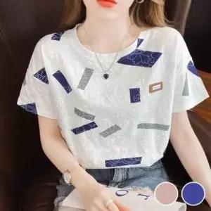 패턴 U넥티셔츠 이너 시원한티셔츠 티 입체 여 WFLQAKH