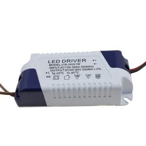 LED 외부 드라이버 300mA (18-24)x1W DC 60V ~ Led 18W 20W 전원 공급 장치 조명용