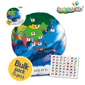 지구본 컬러룬 5인 놀이 풍선 장난감 꾸미기 색칠