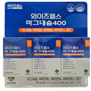 유한양행 와이즈헬스 마그네슘 400 30정 x 3개 1세트 산화마그네슘 영양제 트레이더스