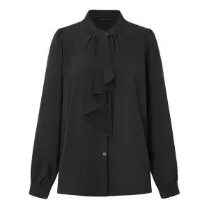 [미니멈 에브리데이]클래식 셔링 드레이프 타이넥 블라우스 EC1BA006D _P415195065