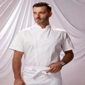 조리복 셰프복 요리복 주방복 주방 작업복 호텔 요리사 반팔 레스토랑 남성 쿡 지퍼 유니폼 카페 밀크 티