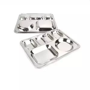 스텐27종 076XEN49 학교 병원 단체급식용 4찬 스텐식판 37.5x29.2cm 0.5T