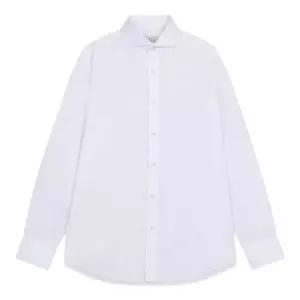 화이트 면혼방 와이드카라 슬림핏 스판 드레스 남성 정장 셔츠 (BAH5501MIA)