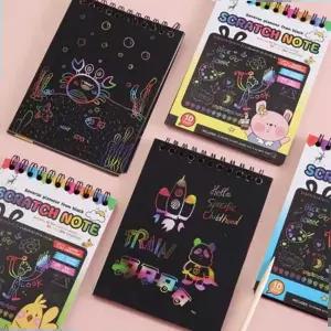 어린이미술놀이 키즈스크래치북 레인보우 스크래치 페이퍼 미술놀이 취미 컬러링보드