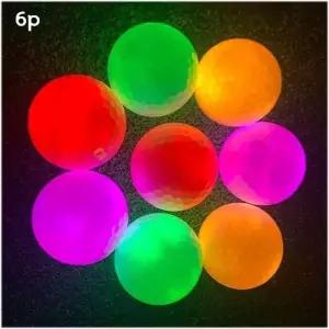 [룽스]라운딩 LED 골프공 골프볼 색상랜덤 발광칩 내장 6p