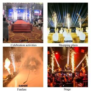 콜드 스파크 머신 Ti 파우더 600W 플라이트 케이스 전용 DMX 리모컨 웨딩 DJ 디스코 스테이지