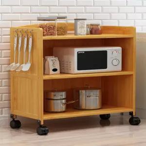 이동식 전자레인지장 원목렌지대 원목 수납장 바퀴