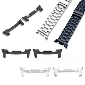 삼성 갤럭시 워치 8 40mm 44mm 클래식 메탈 스트랩 커넥터용 2개 스테인리스 스틸 시계 밴드 어댑터