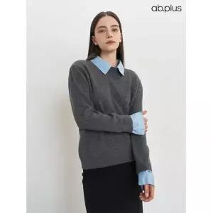 [ab.plus/신상] 배색 셔츠 레이어드 니트 (LSZ4MW39A)