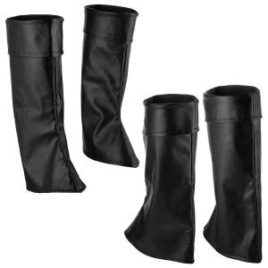 잔마이 2켤레 해적 부츠 커버 중세 르네상스 인조 가죽 의상 할로윈