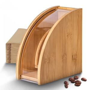 [호환품]Leeseph 대나무 커피 필터 종이 보관 상자 홀더 스탠드 디스펜서 액세서리