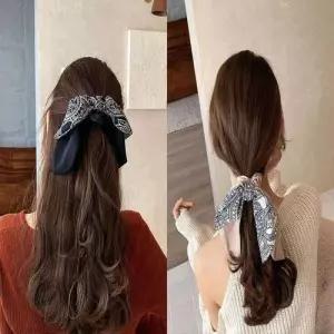 스카프 페이즐리 헤어 실크 머리끈 곱창밴드 스크런치 WFLQ8K6