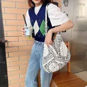 [라일리] Rly 가방 반다나 숄더백 페이즐리 캔버스백 여자 패턴