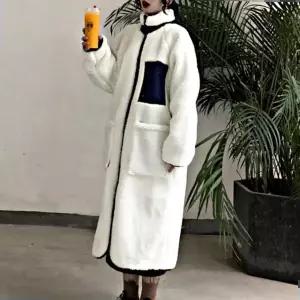 코트원피스 양털 롱자켓 후리스 뽀글이 점퍼 롱코트 캐주얼룩