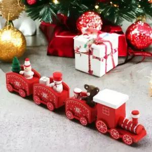 기차 미니어처 크리스마스 장식품 레일 우드 인테리어레드 원목 꽁S샵 소품 해피 홈파티 성탄절 트리