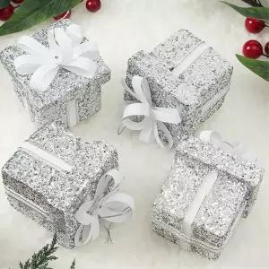 로열실버 트리 오너먼트 4p 감사선물상자 크리스마스 장식 액세서리 소품 성탄절 악세사리