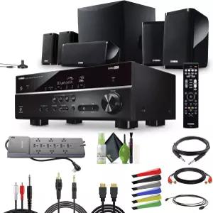 야마하 오디오 YHT-4950U 4K 울트라 HD 5.1채널 홈 시어터 시스템 AV 리시버 8인치 50W RMS 기반 서브우퍼