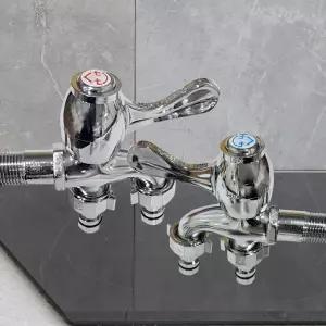 두갈래 세탁기수도꼭지 양갈래 커플링 냉온세트 SG도 양도 두도 베란다 2구