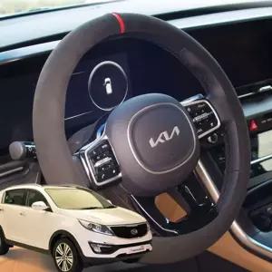 더뉴스포티지R 스웨이드 핸들커버 자동차차량용핸들커버 가죽 D컷 카바 용카바