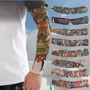 무서운 문신 타투 팔토시 1개 쿨 암슬리브 패션템 자외선차단 반팔 사이즈 39 x 8cm 디자인 8종