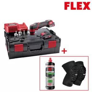 (국내정식판매점) FLEX 플렉스 픽시 무선 광택기 세트 PXE80 10.8 - EC 2.5 + 멘제르나 고급 광택제 + 클레인 무릎보호대