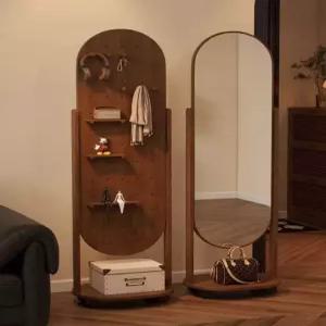 리온 이동식전신거울 수납 선반 거울 보관함 옷수납장