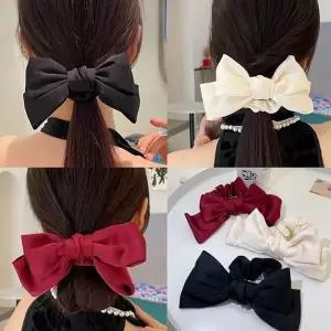 여성 새틴 리본 헤어슈슈 곱창밴드 데일리-WFGJG8V
