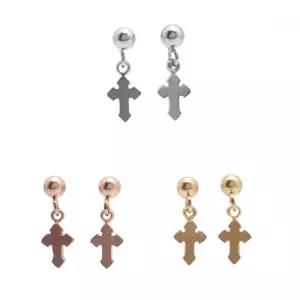 비욘드라이프 볼 서클 화살 십자 드롭 써지컬 귀걸이