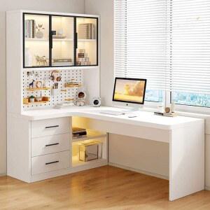 테이블 L자형 중고등 공간 120X100 원목 코너 서랍미포함 데스크탑 책상