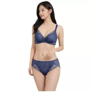 [롯데백화점]보디가드 (A-D컵)딥그레이 군살커버 자수 레이스 브라 레이스 팬티 세트BGWBB401WPB402