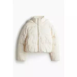 [정품] HM 여자 자켓 점퍼 야상 후드 퍼프 재킷 크림색 1228409002