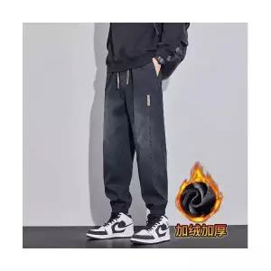 남자데님배기팬츠 기모 라이셀 청바지 추동 캐주얼 바지 배기 조거 ible4