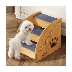 HANTAO 강아지 원목 계단 4단 3단 2단 반려동물 스텝