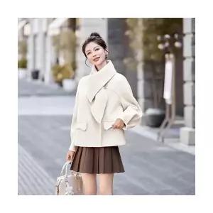 여성 모피코트 핑크 리버시블 반코트 가을 겨울 탈부착 머플러 울 코트 1PICK4