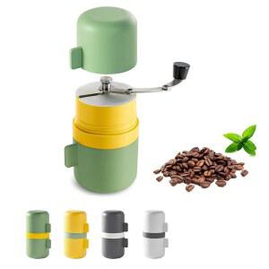 수동 커피 그라인더, 핸드 그라인더 휴대용 원두 버 씨앗 향신료용 접이식 로커 조절 가능, 야외 캠핑에 적합 (연두색)