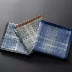 등산용 면 손수건 3종 세트 정사각형 체크 땀수건-WFIK7UT