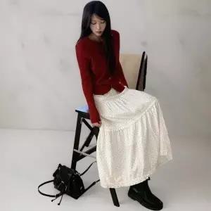 [다잇템] 여성용 롱 프릴 SS FW 땡땡이 클래식 스커트_24231249_588872