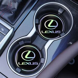 렉서스 로고 워터컵 패드 레이저 무소음 매트 액세서리 2개 F 스포츠 ES RX NX LS UX LM LX GX LC RZ IS CT