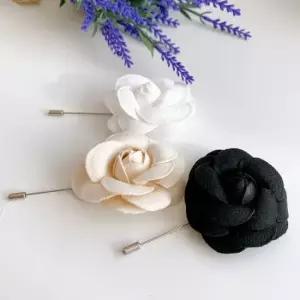 3가지 컬러 택1 실버핀 카멜리아 부토니에 브로치 부토니에 브로치핀 코사지핀 재료