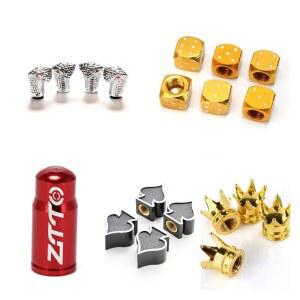 자전거 밸브 캡 튜브 뚜껑 마개 4개 멀티 타이어 모자 주사위 공 스타 크라운 모양 바퀴 에어 자동 트럭 화물차 기밀