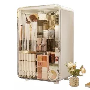 가죽 보관함 우드 서랍 수납 화장품 정리대 진열대