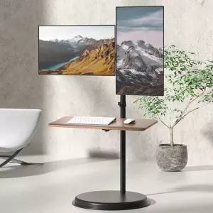 이동식 모니터암 회전 컴퓨터 듀얼 스탠드 거치대