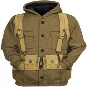 JHYTZTO 군복 후드티 1차 세계대전 2차 독일군 후드 스웨트셔츠 3D 프린트 코스튬