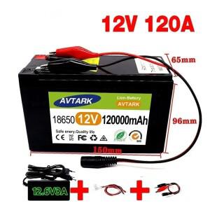 LiFePO4 12v 120A 리튬 이온 18650 배터리 전기 자동차 팩 9V- 12V 35Ah 내장 BMS 30A 고전류
