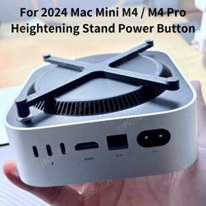 2024 Mac Mini M4 데스크탑 컴퓨터 용 스탠드 전원 버튼 높이기 Mac Mini M4 Pro PC 용 3D 인쇄 액세서리